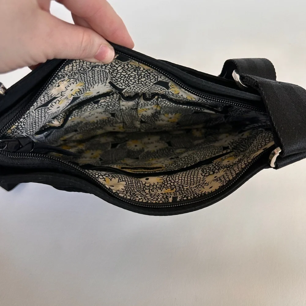 Vera Bradley Black Quilted Crossbody Convertible Shoulder Bag